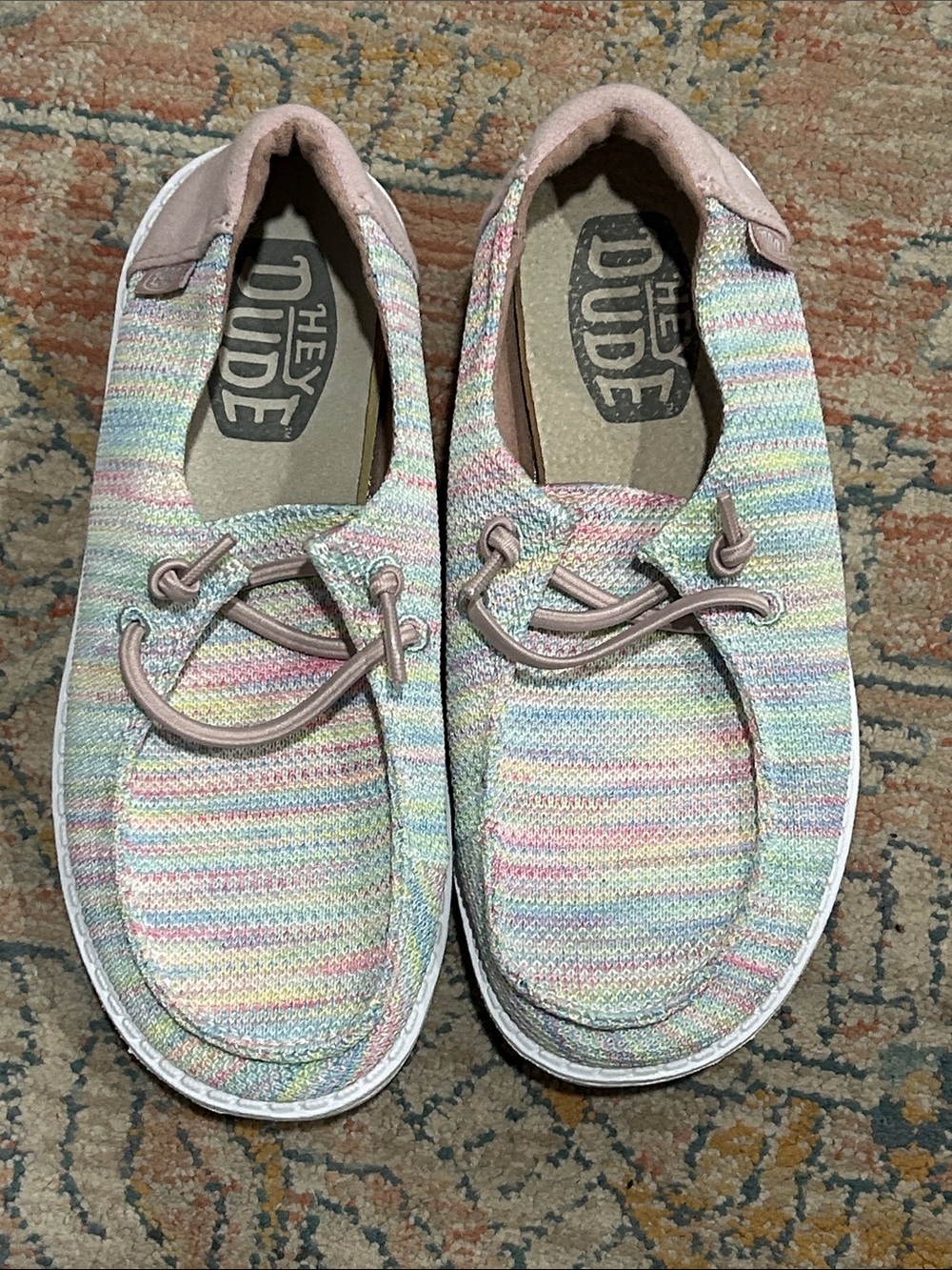 Hey Dude Kids Wendy Youth Sox Pastel Multi-Color Slip-On Sneakers 1